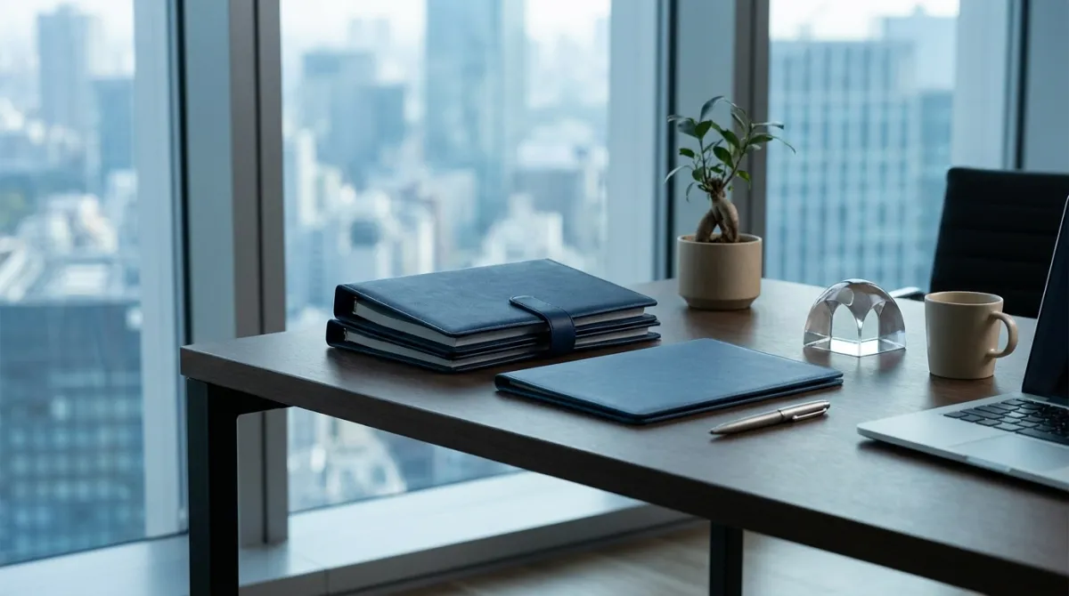 Michigan LLC operating agreement and trust documents on a business owner's desk