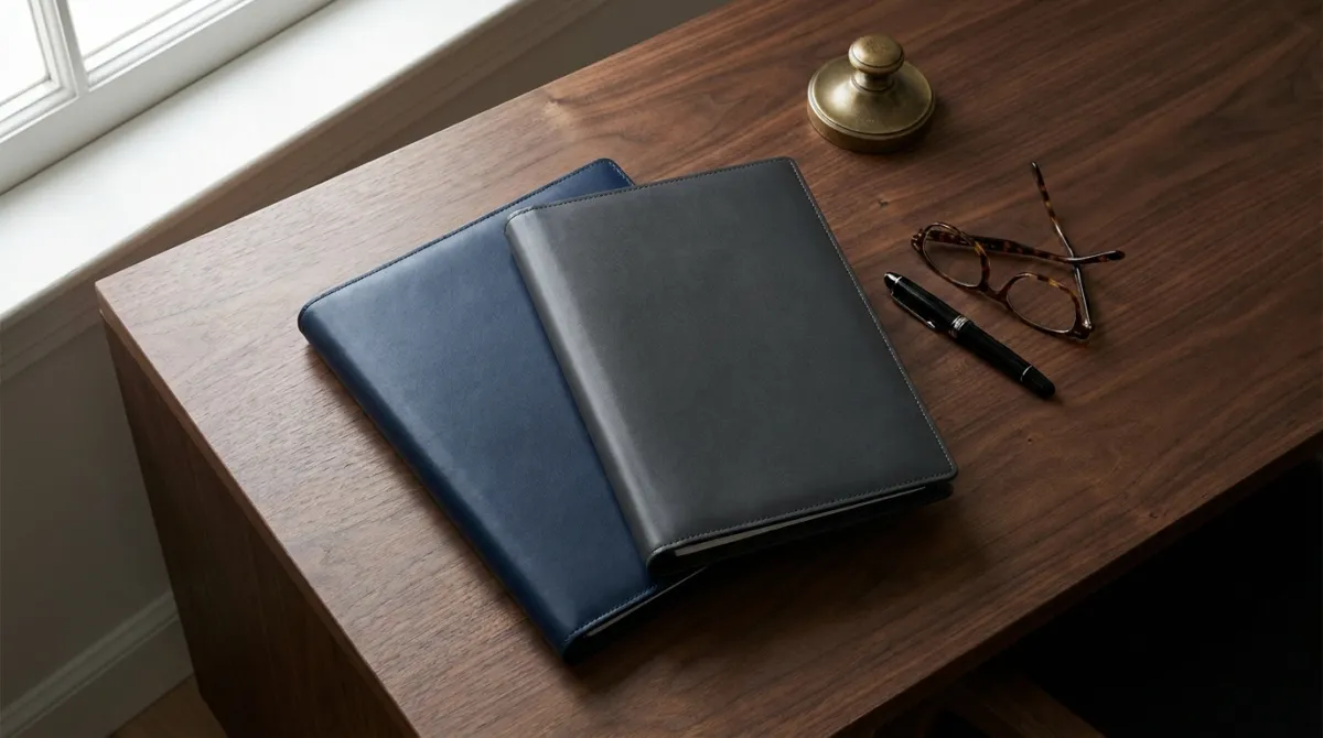 Estate planning documents, a will, and a fountain pen on an attorney's desk in Michigan
